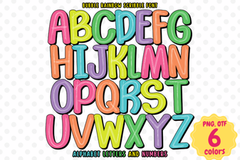Vibrant Bubble Rainbow Scribble Font for Creative Projects
