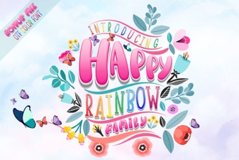 Happy Rainbow Family Font for Creative Projects