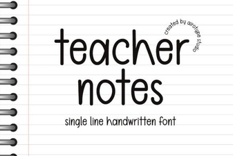 Creative Teacher Notes Font for Engaging Classroom Design